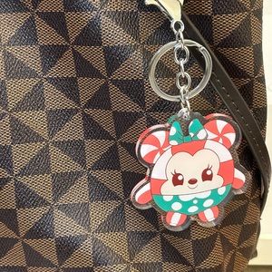 Christmas Minnie Mouse keychain
